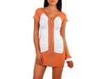 Maglietta Donna Lunga 2 Colori Con Volant; S/M; Arancione/S/M 36/38