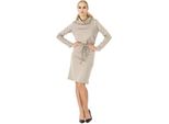 Abito Elegante Con Collo A Scialle; Kaki L/40