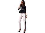 Leggings Jeggings Da Donna Con Strisce Laterali 2 Colori; Rosa Cipria M/38