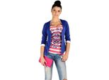 Giacca Blazer Corta Da Donna; M, Blu