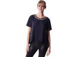 Camicia Da Donna Con Perline Sulla Scollatura; Blu Scuro/S/M 36/38