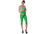 Leggings Premaman Mama 3/4 In Cotone; Verde/S/36