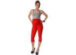 Leggings Premaman Mama 3/4 In Cotone; Rosso/S/36