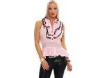 Camicetta Da Donna Top Con Volant Vintage Camicetta Con Volant ; Rosa L