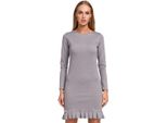 Mini Abito Tunica Elegante Da Donna Con Volant; Grigio Melange/L/40