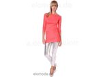 Donna Tunica Top Camicia T-Shirt Felpa 3/4 Maniche Paillettes Glitter Strass Pizzo; Corallo/S/M 36/38