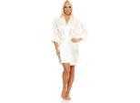 Vestaglia Da Donna Kimono Corto In Raso; Ecru Xxl