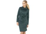 Abito Elegante Con Collo A Scialle; Verde Scuro M/38