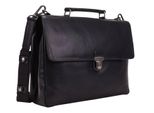 Leonhard Heyden Cartella Laptop Bag Con Scomparto Per Laptop Roma Briefcase 2 Compartments Black Nero