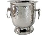 Casa Padrino Tavolo Portabottiglie Da Vino Altezza Con Coccodrilli H 18 Cm, Diametro 17 Cm- Refrigeratore Di Vino Nichelato Portabottiglie Da Vino Refrigeratore Di Bottiglie Da Vino Portabottiglie Da Vino