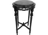 Casa Padrino Tavolino Barocco Nero Con Piano In Marmo Nero Rotondo 72 X 45 Cm Stile Antico - Tavolino Telefono Fiore