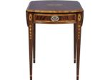 Casa Padrino Tavolino In Mogano Con Cassetto Marrone 96 X 77 X H. 73 Cm - Mobili Soggiorno