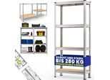 Monzana® Scaffale Ad Alta Portata 170X75X30Cm Carico Max. 280Kg Pannelli Mdf Scaffalatura Metallo Officina Cantina