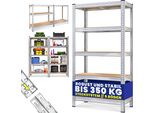 Monzana® Scaffale Metallo 170X75X30Cm Carico Max. 350Kg 5 Pannelli Mdf Scaffalatura Metallo Scaffali Ad Alta Portata Scaffale Cantina Scaffali Metallo