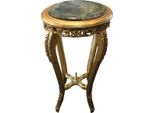 Casa Padrino Tavolino Barocco Rotondo Oro Con Piano In Marmo 37 Cm X H. 70 Cm Stile Antico