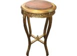 Tavolino Barocco Rotondo Oro L. 40 Cm X H. 68 Cm - Legno Massiccio