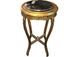 Casa Padrino Tavolino Barocco Rotondo Oro/Nero Con Piano In Marmo 40 Cm X H. 68 Cm Stile Antico
