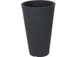 Fioriera In Plastica Antracite - 70 X 40 Cm - Fioriera Erbacea Conica