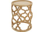 Tavolino Di Design Casa Padrino Colori Naturali Ø 40 X H. 54 Cm - Tavolino Moderno Rotondo In Legno