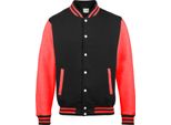Giacca College Unisex Awdis RW175 (2XL) (Nero/Rosso Fuoco)