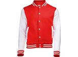 Giacca College Unisex Awdis RW175 (2XL) (Rosso Fuoco/Bianco)