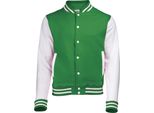 Awdis Giacca College Unisex RW175 (2XL) (Verde Kelly/Bianco)
