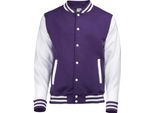 Awdis Giacca College Unisex RW175 (2XL) (Viola/Bianco)