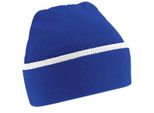 Cappello / Berretto A Maglia Unisex Beechfield RW251 (Taglia Unica) (Blu Reale/Bianco)
