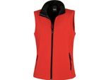 Gilet Softshell Result Core Da Donna, Stampabile RW3698 (M) (Rosso/Nero)