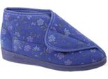 Pantofole Da Donna Comfylux Andrea Con Chiusura A Velcro, Motivo Floreale DF505 (37 Eu) (Blu)