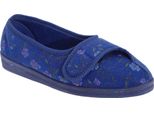 Pantofole Da Donna Comfylux Diana Con Chiusura A Velcro, Motivo Floreale DF506 (37 Eu) (Blu)