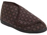 Pantofole Comfylux James Da Uomo Con Chiusura A Velcro, A Scacchi DF813 (44 Eu) (Marrone)
