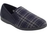 Zedzzz Pantofole Harley Da Uomo / Pantofole Con Feltro, A Scacchi DF821 (41 Eur) (Blu Navy A Scacchi)