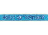 Unique Party Glitter 40Th Birthday Banner SG13728 (Taglia Unica) (Blu)
