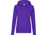 Fruit Of The Loom Lady Fit Pullover Mit Kapuze BC363 (2XL) (Lila)