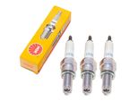 Set Di Candele Di Accensione Ngk 3X CR9E Con Soppressione Delle Interferenze, Filettatura Lunga 19,0 Mm Ø 10,0 Mm Esagono 16,0 Mm, Distanza Tra Gli Elettrodi 0,75 Mm, Potere Calorifico 9, 5006 / 5995 / 6263