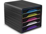 Cassettiera Cep Smoove Gloss 5 Cassetti Nero / Colorato Sobrio