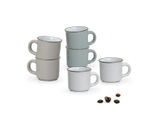 Set Di 6 Tazze Da Espresso Moderne In Ceramica Bianco Beige Grigio 50 Ml