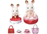 Sylvanian Families Town Series Schokoladenhasen Fashion Set, Mutter Flora, Tochter Luna, Hase, Spielzeug, 6001