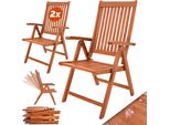 Casaria Set 2 Sedie Giardino Vanamo Legno Eucalipto Pieghevole Con Braccioli Sedia Schienale Alto