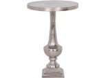 Tavolino Barocco Casa Padrino Argento Ø 39 X H. 55 Cm - Tavolino Rotondo In Alluminio