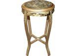 Casa Padrino Tavolino Barocco Rotondo Oro/Verde Anticato - 68 X 40Cm
