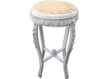Casa Padrino Tavolino Barocco Rotondo 'Flowers' Bianco/Crema Anticato - 71 X 42 Cm