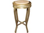 Casa Padrino Tavolino Barocco Rotondo Oro/Crema Anticato - 70 X 40 Cm