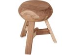 Sgabello Casa Padrino In Stile Country Colori Naturali Ø 37 X H. 45 Cm - Sgabello Rotondo