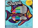 Sharpie 2061125 Marcatore Permanente Sharpie Fine, Confezione Da 28 Pezzi "Fish"""