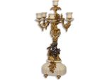 Casa Padrino Candeliere Barocco Bianco/Oro 29,5 X 26,5 X H. 59,4 Cm - Decorazione In Stile Barocco