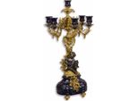 Casa Padrino Candeliere Barocco Blu Scuro/Oro 29,5 X 26,5 X H. 59,4 Cm - Decorazione Per Hotel E Ristoranti In Stile Barocco