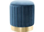 Sgabello Casa Padrino Blu / Ottone Ø 40 X H. 45 Cm - Sgabello Per Sedersi