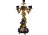 Casa Padrino Candeliere Barocco Blu Scuro/Oro 29,5 X 26,5 X H. 59,4 Cm - Candeliere In Stile Barocco